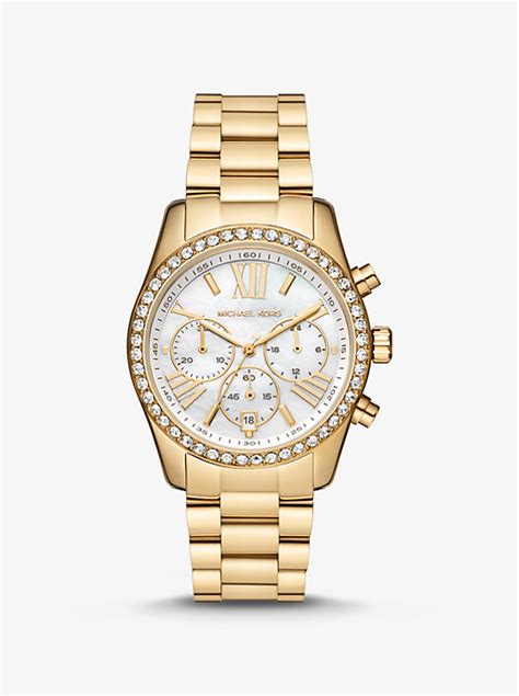 michael kors mk8380 mk8356|lexington pavé gold tone watch.